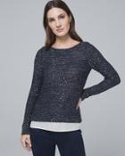 White House Black Market Shimmer-knit Twofer Sweater