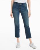 White House Black Market Women's Mid Rise Cropped Flare Jeans
