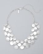 White House Black Market Silvertone Circle-link Collar Necklace