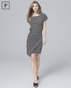White House Black Market Petite Wrap-overlay Stripe Knit Dress