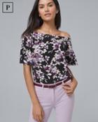 White House Black Market Petite Floral Off-the-shoulder Blouse