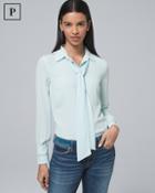 White House Black Market Petite Button-down Shirt With Removable Neck Tie