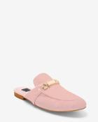 White House Black Market Women's Pink Suede Flat Mules