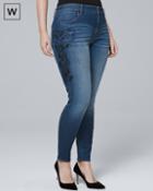 White House Black Market Women's Plus High-rise Embellished Skinny Jeans