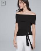 White House Black Market Petite Off-the-shoulder Ribbed Sweater