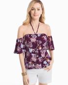 White House Black Market Women's Off-the-shoulder Floral Printed Top