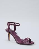 White House Black Market Lizard-embossed Leather & Patent Strappy Heels