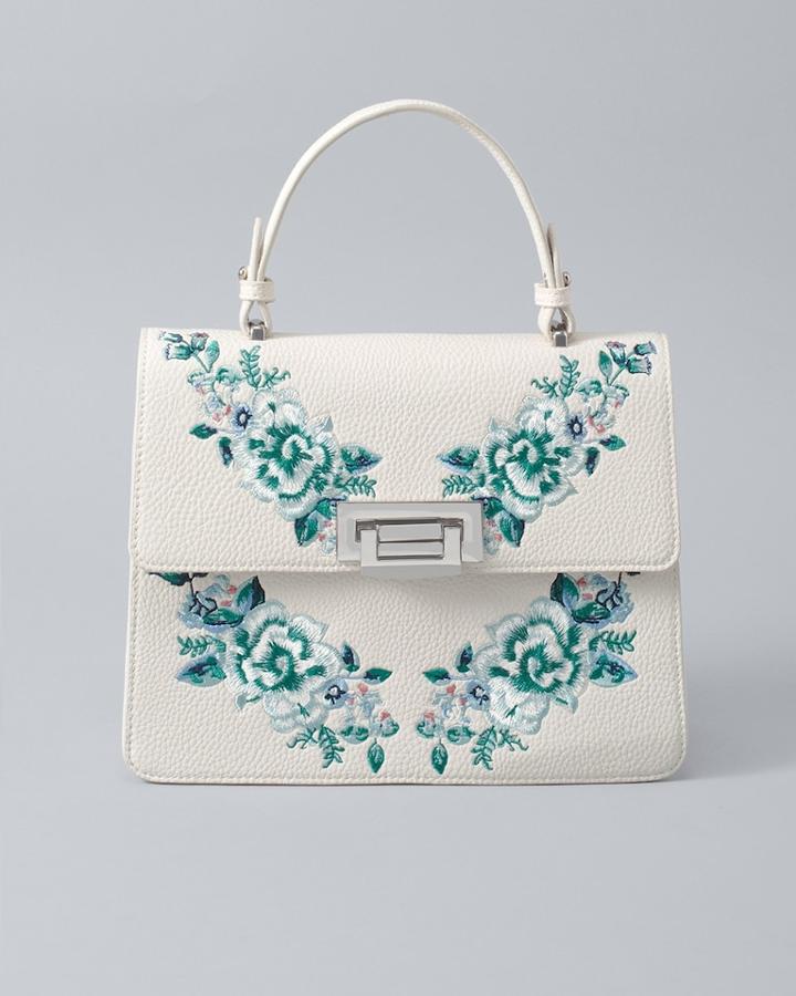 White House Black Market Women's Embroidered Handbag