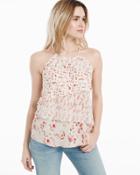 White House Black Market Women's Tiered Floral Top