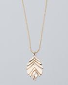 White House Black Market Leaf Pendant Necklace With Crystals From Swarovski