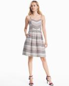 White House Black Market Women's Sleeveless Striped Fit-and-flare Dress