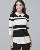 White House Black Market Women's Stripe Twofer Sweater