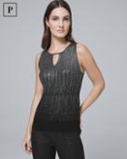 White House Black Market Women's Petite Shimmer-ombre Sweater Shell