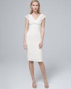 White House Black Market Instantly Slimming Flutter-sleeve White Sheath Dress