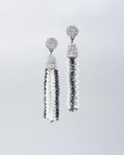 White House Black Market Women's Glass Pearl-fringe Linear Earrings