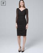 White House Black Market Women's Petite Instantly Slimming Ruched Black Sheath Dress