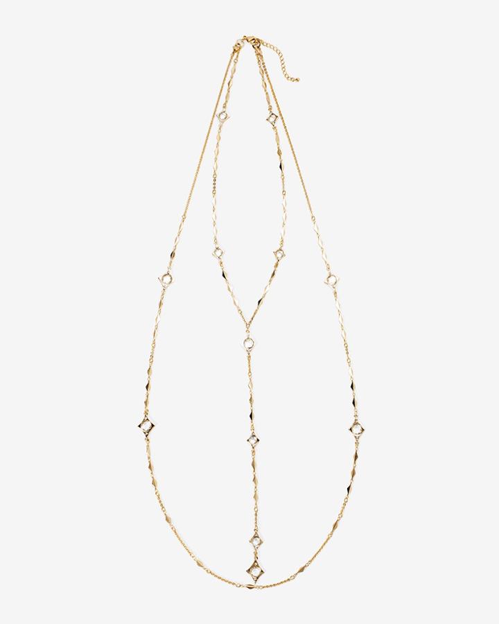 White House Black Market Women's Goldtone Diamond Shapes Convertible Y-necklace