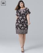 White House Black Market Plus Floral-print Knit Shift Dress