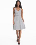 White House Black Market Women's Striped Fit-and-flare Dress