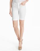 White House Black Market Women's 9-inch White Bermuda Jean Shorts