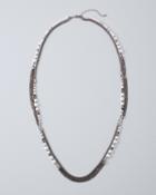 White House Black Market Women's Mesh & Glass Pearl Long Double-row Necklace