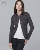 White House Black Market Petite Ball Chain Washed Casual Jacket
