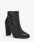 White House Black Market Women's Leather Military Ankle Booties