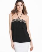 White House Black Market Women's Embroidered Tiered Halter Top