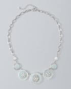 White House Black Market Women's Filigree Flower Amazonite Short Necklace