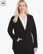 White House Black Market Plus Single-button Knit Blazer Jacket