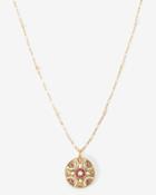White House Black Market Women's Antiqued Medallion Pendant Necklace