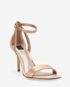 White House Black Market Women's Rose Gold Strappy Mid-heel Sandals
