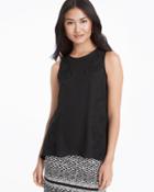 White House Black Market Women's Embroidered Shell Top