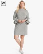 White House Black Market Women's Plus Tiered-sleeve Sweater Dress