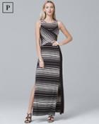 White House Black Market Petite Sleeveless Stripe Knit Maxi Dress