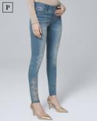 White House Black Market Petite Classic-rise Paisley-embellished Skinny Ankle Jeans