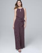 White House Black Market Women's Printed Wide-leg Jumpsuit With Removable Sash