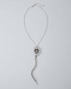 White House Black Market Women's Flower Pendant Tassel Necklace