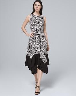 White House Black Market Animal Soft Fit-and-flare Midi Dress