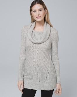 White House Black Market Cable Knit Tunic Sweater