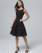 White House Black Market Black Tiered Fit-and-flare Dress
