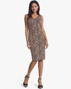 White House Black Market Reversible Sleeveless Leopard Print Sheath Dress