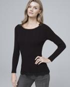 White House Black Market Lace-trim Sweater