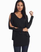 White House Black Market Women's Slit Sleeve Double Layer Tunic