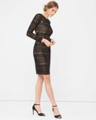 White House Black Market Women's Black Lace Sheath Dress