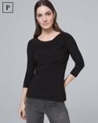 White House Black Market Petite Draped-front Top