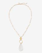 White House Black Market Women's Sea Glass Teardrop Pendant Necklace