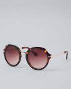 White House Black Market Women's Gradient Round Tortoise Sunglasses, 57mm