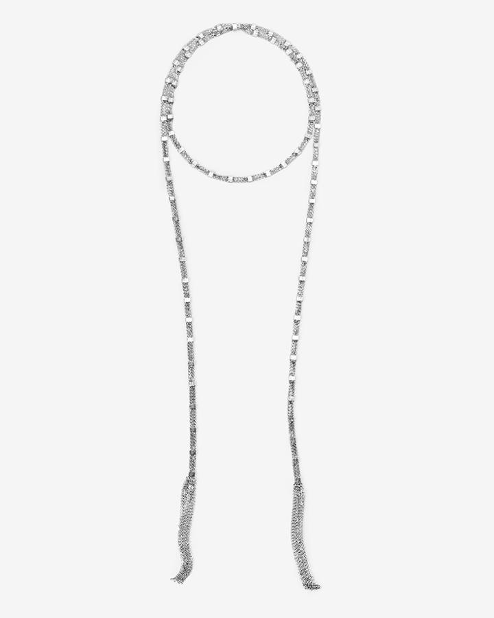 White House Black Market Women's Silvertone Metal Double-tassel Lariat Necklace
