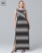 White House Black Market Women's Plus Sleeveless Stripe Knit Maxi Dress